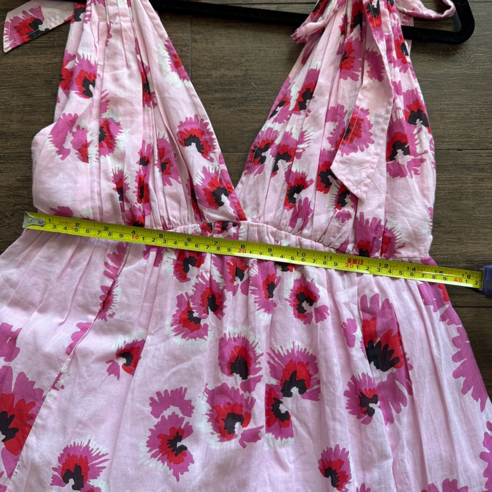 Banjanan 100% Cotton Pink Floral Maxi Dress XS - Picture 5 of 6
